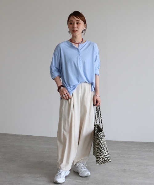 zena（ジェナ）の「前後2WAYヘンリーネックTEE（Tシャツ/カットソー・レディース・ベビーピンク/サックスブルー・フリー）」の19枚目の写真