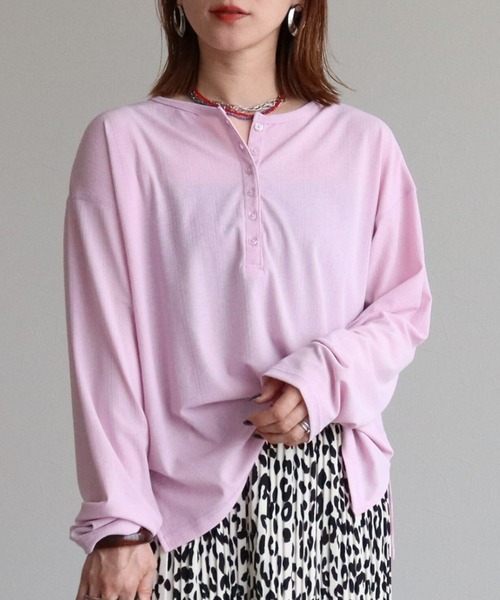 zena（ジェナ）の「前後2WAYヘンリーネックTEE（Tシャツ/カットソー・レディース・ベビーピンク/サックスブルー・フリー）」の13枚目の写真