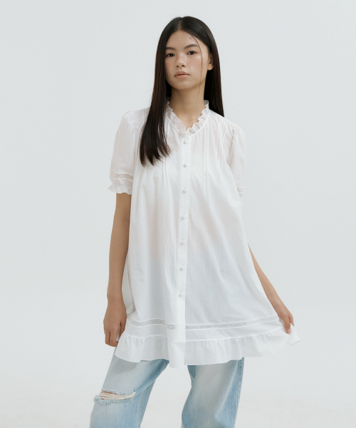 LUCIR ZU(ルシールズ)の「Cotton Lace Frill Mini Dress (ivory)(ワンピース・レディース・その他・FREE)」の2枚目の写真