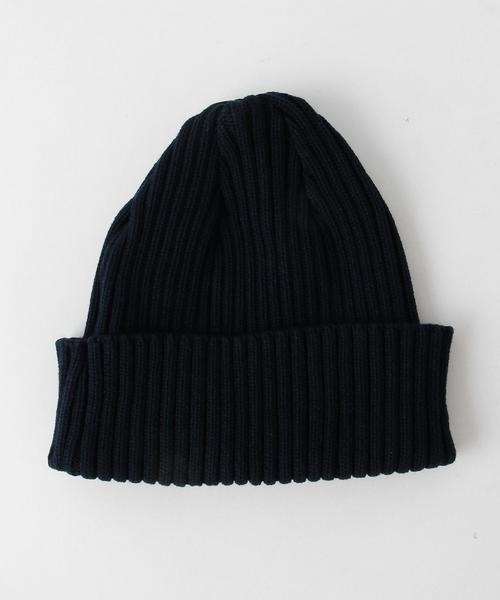 BEAUTY&YOUTH UNITED ARROWS（ビューティーアンドユースユナイテッドアローズ）の「BY コットン ソリッド リブ ワッチ◆（ニットキャップ/ビーニー・メンズ・ホワイト/ブラック/ネイビー・FREE）」の4枚目の写真