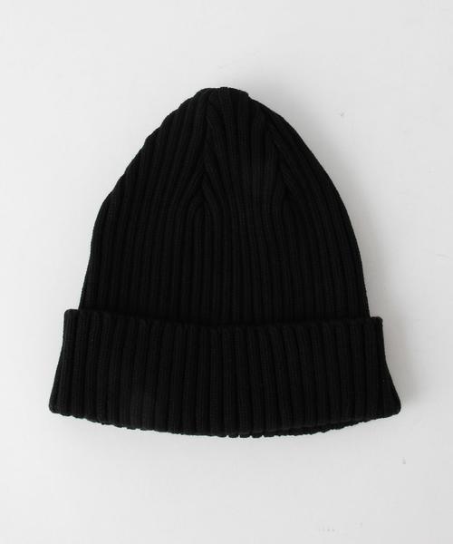 BEAUTY&YOUTH UNITED ARROWS（ビューティーアンドユースユナイテッドアローズ）の「BY コットン ソリッド リブ ワッチ◆（ニットキャップ/ビーニー・メンズ・ホワイト/ブラック/ネイビー・FREE）」の7枚目の写真