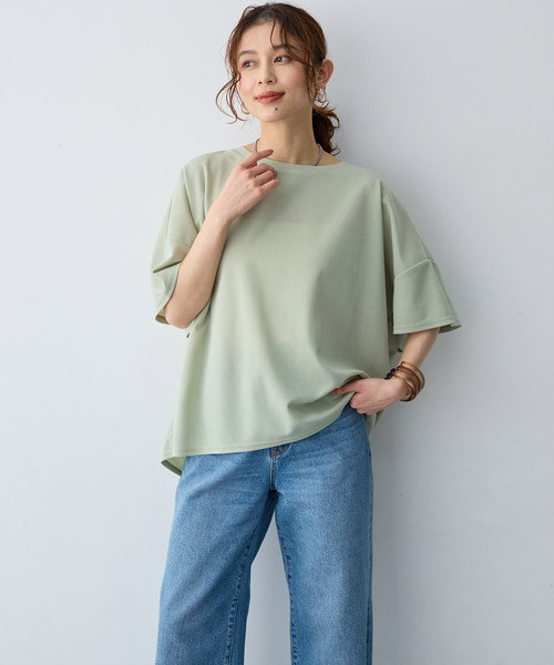 anyfee(エニフィー)の「【anyfee/大きいサイズ】バックフリルTシャツトップス(Tシャツ/カットソー・レディース・ブラック/ライトグリーン・LL/3L/4L/5L)」の7枚目の写真