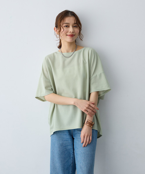 anyfee(エニフィー)の「【anyfee/大きいサイズ】バックフリルTシャツトップス(Tシャツ/カットソー・レディース・ブラック/ライトグリーン・LL/3L/4L/5L)」の9枚目の写真
