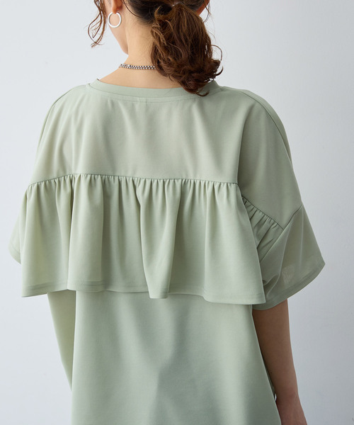 anyfee(エニフィー)の「【anyfee/大きいサイズ】バックフリルTシャツトップス(Tシャツ/カットソー・レディース・ブラック/ライトグリーン・LL/3L/4L/5L)」の17枚目の写真