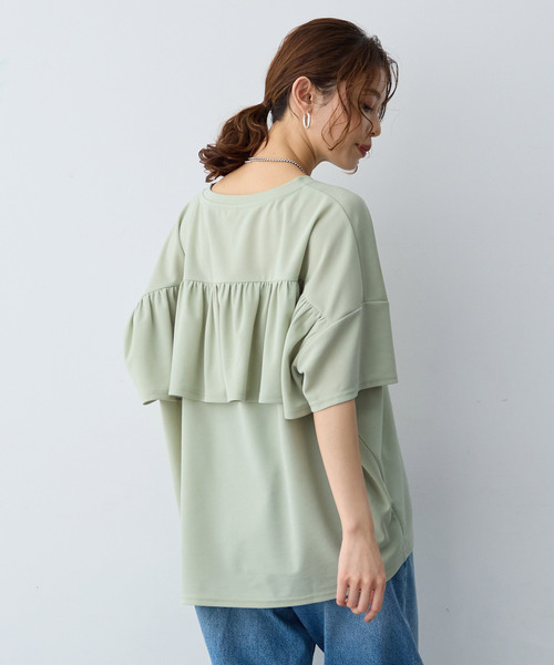 anyfee(エニフィー)の「【anyfee/大きいサイズ】バックフリルTシャツトップス(Tシャツ/カットソー・レディース・ブラック/ライトグリーン・LL/3L/4L/5L)」の19枚目の写真