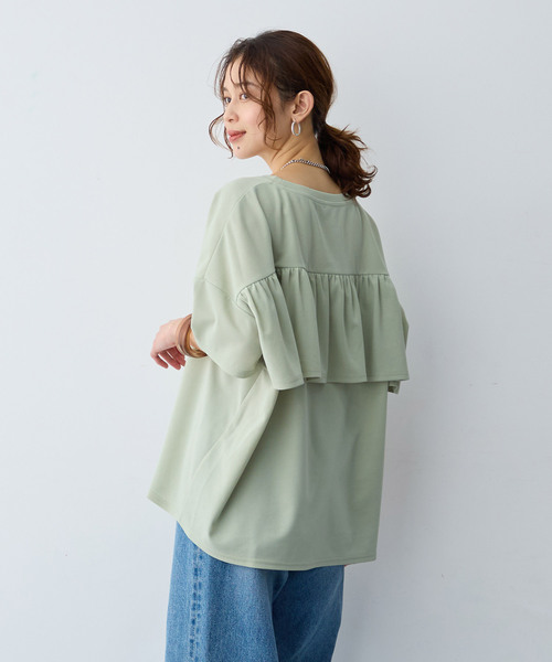 anyfee(エニフィー)の「【anyfee/大きいサイズ】バックフリルTシャツトップス(Tシャツ/カットソー・レディース・ブラック/ライトグリーン・LL/3L/4L/5L)」の20枚目の写真