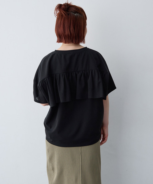 anyfee(エニフィー)の「【anyfee/大きいサイズ】バックフリルTシャツトップス(Tシャツ/カットソー・レディース・ブラック/ライトグリーン・LL/3L/4L/5L)」の22枚目の写真