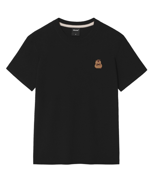 OKSTAR(オクスター)の「カピバラ刺繍半袖(Tシャツ/カットソー・レディース・グレー/ネイビー/ダークグリーン/ダークグレー/クリーム/ブラック/ライトベージュ/ダークブルー/ライトグレー/ホワイト/カーキ・SMALL/MEDIUM/LARGE/X-LARGE/2XL/3XL/4XL)」の12枚目の写真