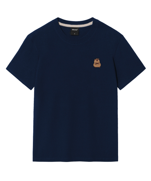 OKSTAR(オクスター)の「カピバラ刺繍半袖(Tシャツ/カットソー・レディース・グレー/ネイビー/ダークグリーン/ダークグレー/クリーム/ブラック/ライトベージュ/ダークブルー/ライトグレー/ホワイト/カーキ・SMALL/MEDIUM/LARGE/X-LARGE/2XL/3XL/4XL)」の13枚目の写真