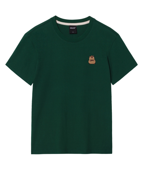 OKSTAR(オクスター)の「カピバラ刺繍半袖(Tシャツ/カットソー・レディース・グレー/ネイビー/ダークグリーン/ダークグレー/クリーム/ブラック/ライトベージュ/ダークブルー/ライトグレー/ホワイト/カーキ・SMALL/MEDIUM/LARGE/X-LARGE/2XL/3XL/4XL)」の14枚目の写真