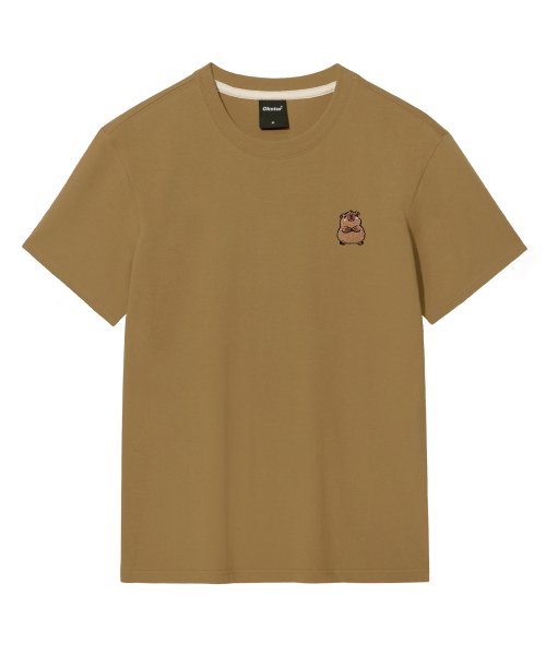 OKSTAR(オクスター)の「カピバラ刺繍半袖(Tシャツ/カットソー・レディース・グレー/ネイビー/ダークグリーン/ダークグレー/クリーム/ブラック/ライトベージュ/ダークブルー/ライトグレー/ホワイト/カーキ・SMALL/MEDIUM/LARGE/X-LARGE/2XL/3XL/4XL)」の17枚目の写真