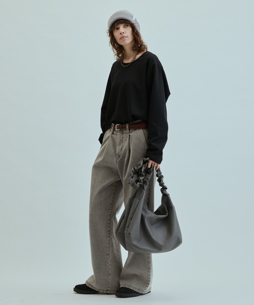cii(シー)の「【UNISEX】Draw string shoulder bag / ドロストショルダーバッグ(ショルダーバッグ・メンズ・ブルー/グレー/ブラック/ブラウン・FREE)」の14枚目の写真