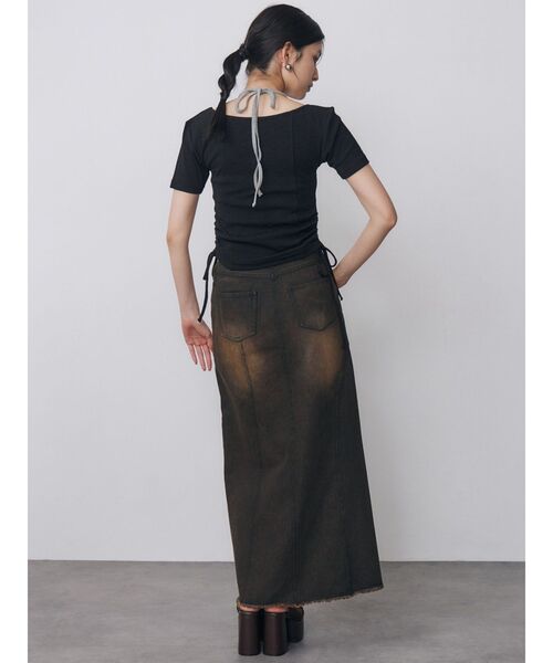 MURUA（ムルーア）の「ホルターネックシャーリングトップス　夏服（Tシャツ/カットソー・レディース・レッド/ブルー/ブラック/アイボリー・FREE）」の15枚目の写真