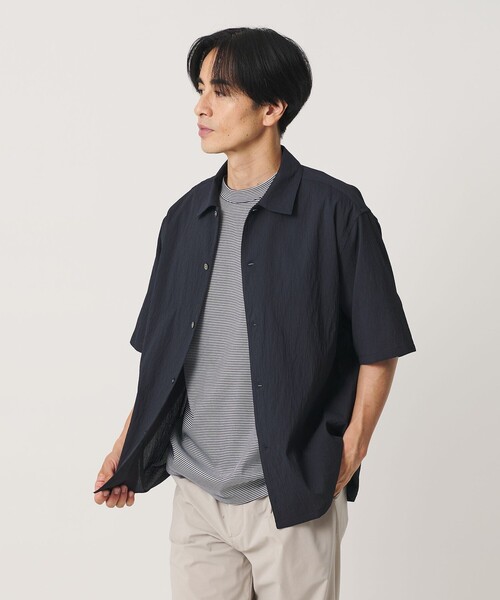 BEAUTY&YOUTH UNITED ARROWS(ビューティーアンドユースユナイテッドアローズ)の「ヨウリュウ キャンプカラー シャツ FORM型 吸水速乾 通気性(シャツ/ブラウス・メンズ・ネイビー/オフホワイト/オリーブ・M/XL/S/L)」の3枚目の写真