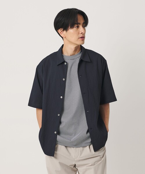 BEAUTY&YOUTH UNITED ARROWS(ビューティーアンドユースユナイテッドアローズ)の「ヨウリュウ キャンプカラー シャツ FORM型 吸水速乾 通気性(シャツ/ブラウス・メンズ・ネイビー/オフホワイト/オリーブ・M/XL/S/L)」の9枚目の写真
