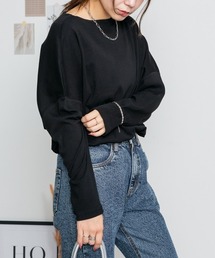 ドルマンスリーブボートネックTシャツ