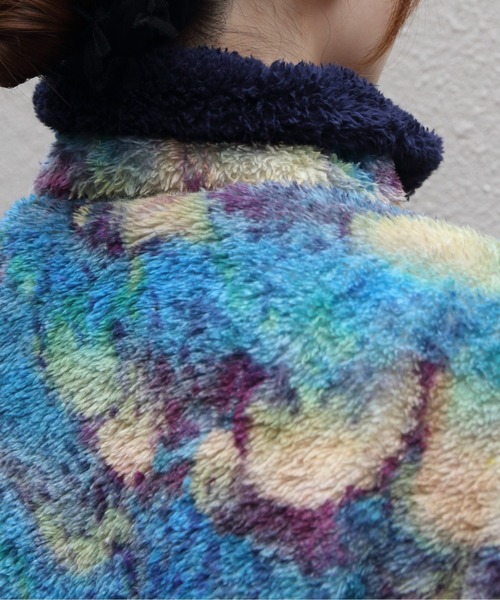 MEYAME(メヤメ)の「MEYAME/メヤメ プリント/ソリッド リバーシブルフリースジャケット PRINT/SOLID REVERSIBLE FLEECE JACKET MEY-2511(その他トップス・レディース・ブルー・FREE)」の3枚目の写真