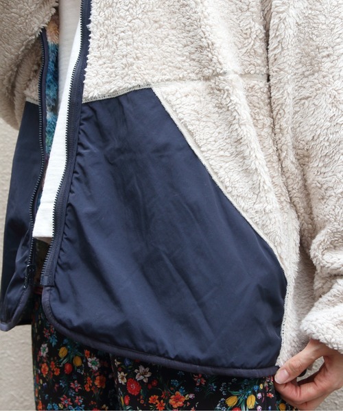 MEYAME(メヤメ)の「MEYAME/メヤメ プリント/ソリッド リバーシブルフリースジャケット PRINT/SOLID REVERSIBLE FLEECE JACKET MEY-2511(その他トップス・レディース・ブルー・FREE)」の6枚目の写真
