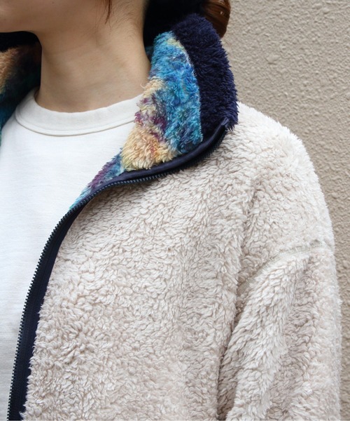 MEYAME(メヤメ)の「MEYAME/メヤメ プリント/ソリッド リバーシブルフリースジャケット PRINT/SOLID REVERSIBLE FLEECE JACKET MEY-2511(その他トップス・レディース・ブルー・FREE)」の5枚目の写真