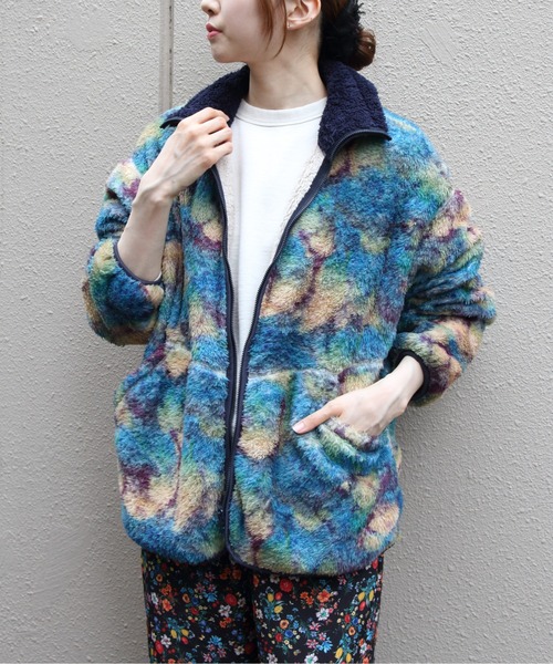 MEYAME(メヤメ)の「MEYAME/メヤメ プリント/ソリッド リバーシブルフリースジャケット PRINT/SOLID REVERSIBLE FLEECE JACKET MEY-2511(その他トップス・レディース・ブルー・FREE)」の7枚目の写真