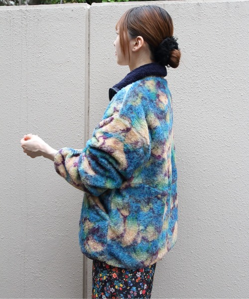 MEYAME(メヤメ)の「MEYAME/メヤメ プリント/ソリッド リバーシブルフリースジャケット PRINT/SOLID REVERSIBLE FLEECE JACKET MEY-2511(その他トップス・レディース・ブルー・FREE)」の8枚目の写真