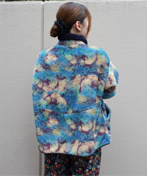 MEYAME(メヤメ)の「MEYAME/メヤメ プリント/ソリッド リバーシブルフリースジャケット PRINT/SOLID REVERSIBLE FLEECE JACKET MEY-2511(その他トップス・レディース・ブルー・FREE)」の9枚目の写真