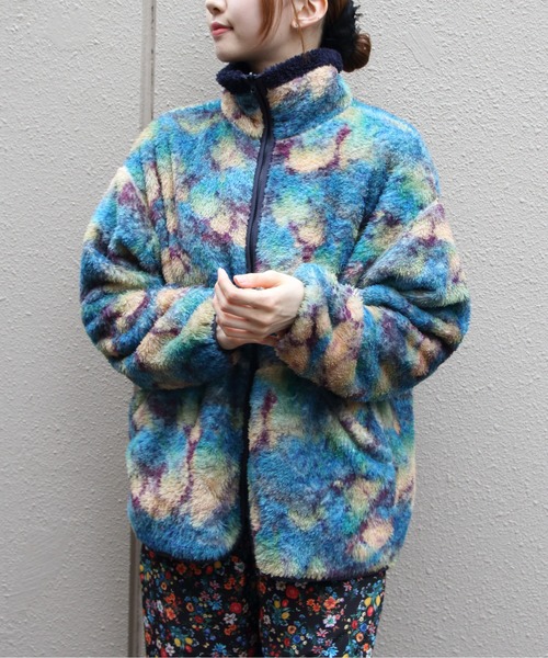 MEYAME(メヤメ)の「MEYAME/メヤメ プリント/ソリッド リバーシブルフリースジャケット PRINT/SOLID REVERSIBLE FLEECE JACKET MEY-2511(その他トップス・レディース・ブルー・FREE)」の10枚目の写真