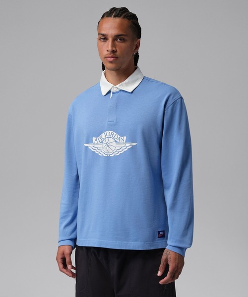 JORDAN BRAND(ジョーダンブランド)の「JORDAN BRAND M J FLT ESS RUGBY TOP / ジョーダン ブランド FLT ESS RUGBY L/S トップ/NIKE【SP】(Tシャツ/カットソー・メンズ・ブルー/ブラック・XL/L/M/S/XXL)」の10枚目の写真