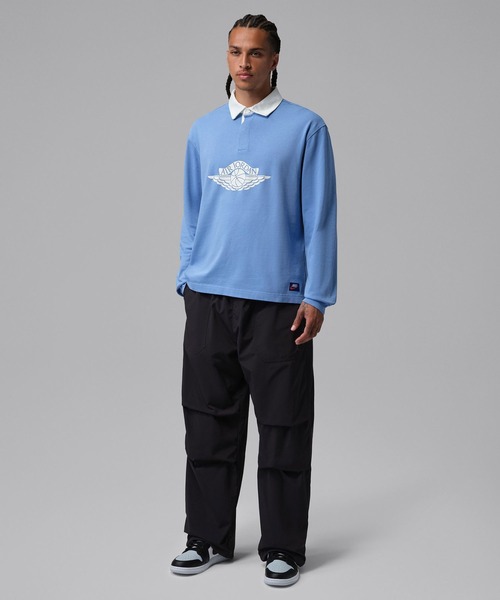 JORDAN BRAND(ジョーダンブランド)の「JORDAN BRAND M J FLT ESS RUGBY TOP / ジョーダン ブランド FLT ESS RUGBY L/S トップ/NIKE【SP】(Tシャツ/カットソー・メンズ・ブルー/ブラック・XL/L/M/S/XXL)」の11枚目の写真