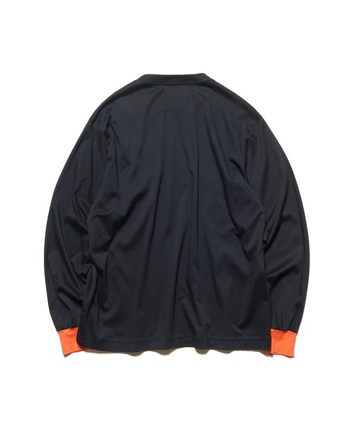 SOPHNET.(ソフネット)の「COLLEGE LOGO COLOR RIBBED L/S WIDE TEE(Tシャツ/カットソー・メンズ・グレー/ブラック・3/4/2/1)」の4枚目の写真