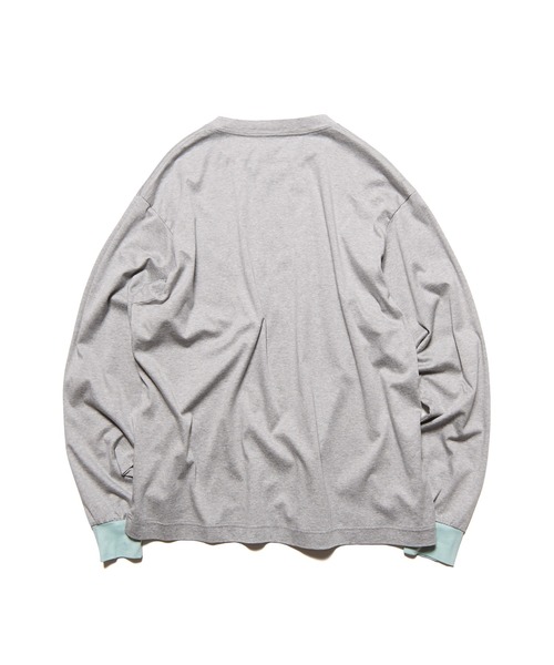 SOPHNET.(ソフネット)の「COLLEGE LOGO COLOR RIBBED L/S WIDE TEE(Tシャツ/カットソー・メンズ・グレー/ブラック・3/4/2/1)」の7枚目の写真