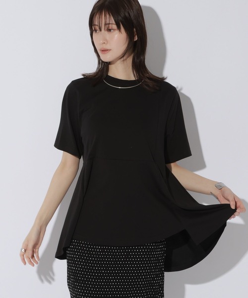 LAKOLE（ラコレ）の「＜接触冷感＞アシメデザインT / 1023228（Tシャツ/カットソー・レディース・オフホワイト/ブラック・FREE）」の22枚目の写真