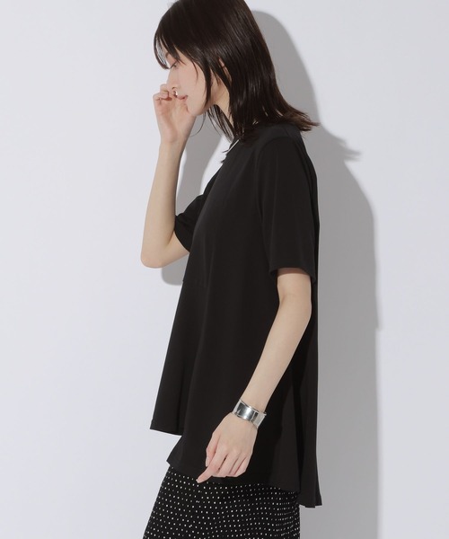 LAKOLE（ラコレ）の「＜接触冷感＞アシメデザインT / 1023228（Tシャツ/カットソー・レディース・オフホワイト/ブラック・FREE）」の21枚目の写真