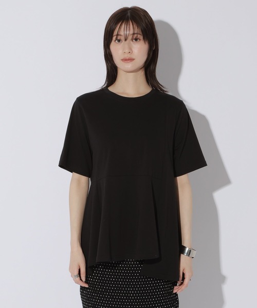 LAKOLE（ラコレ）の「＜接触冷感＞アシメデザインT / 1023228（Tシャツ/カットソー・レディース・オフホワイト/ブラック・FREE）」の13枚目の写真