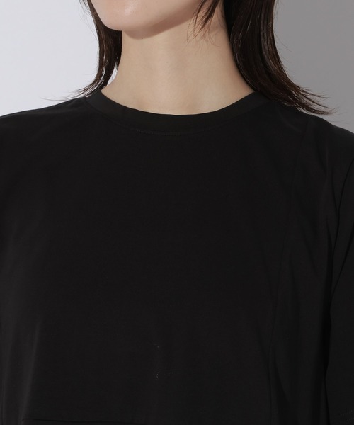 LAKOLE（ラコレ）の「＜接触冷感＞アシメデザインT / 1023228（Tシャツ/カットソー・レディース・オフホワイト/ブラック・FREE）」の10枚目の写真