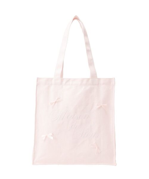 Maison de FLEUR(メゾンドフルール)の「リボンブランドロゴ刺繍スクエアトートバッグ(トートバッグ・レディース・ピンク/ブラック・FREE)」の16枚目の写真