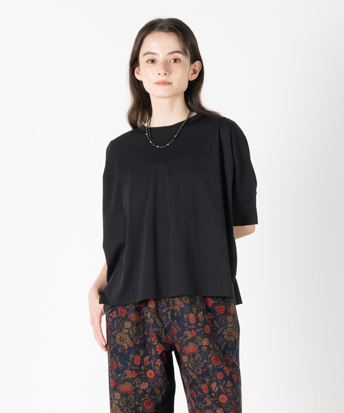 MELROSE claire(メルローズ クレール)の「【ハイゲージカットコットンプルオーバー】(Tシャツ/カットソー・レディース・オフホワイト/ネイビー/ブラック/オレンジ・FREE)」の2枚目の写真