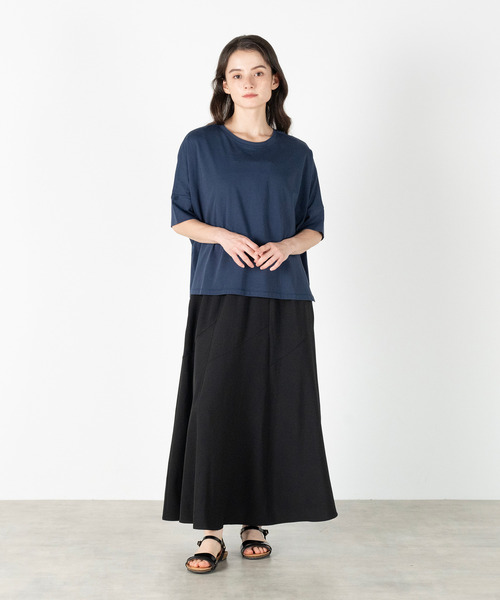 MELROSE claire(メルローズ クレール)の「【ハイゲージカットコットンプルオーバー】(Tシャツ/カットソー・レディース・オフホワイト/ネイビー/ブラック/オレンジ・FREE)」の21枚目の写真
