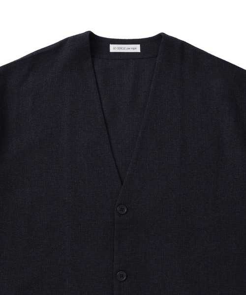le cercle ADAM ET ROPE'(ルセルクルアダムエロペ)の「サマーツイードノーカラーカーディガン/セットアップ対応(カーディガン/ボレロ・メンズ・ブラック/ネイビー・L/M/LL)」の11枚目の写真