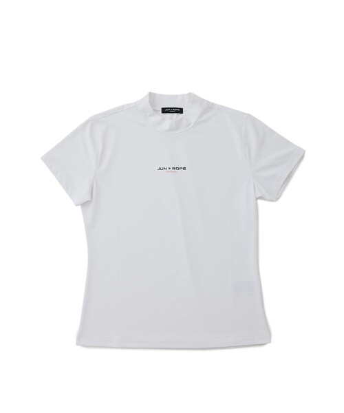 JUN&ROPE'(ジュンアンドロペ)の「【ESSENTIAL】半袖モックネックシャツ/UV・吸水速乾(Tシャツ/カットソー・レディース・ホワイト/ブラック/ネイビー/ラベンダー・L/M/XL)」の1枚目の写真