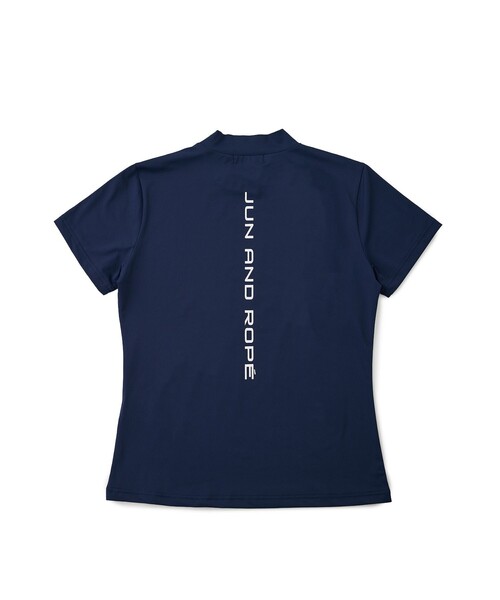 JUN&ROPE'(ジュンアンドロペ)の「【ESSENTIAL】半袖モックネックシャツ/UV・吸水速乾(Tシャツ/カットソー・レディース・ホワイト/ブラック/ネイビー/ラベンダー・L/M/XL)」の6枚目の写真