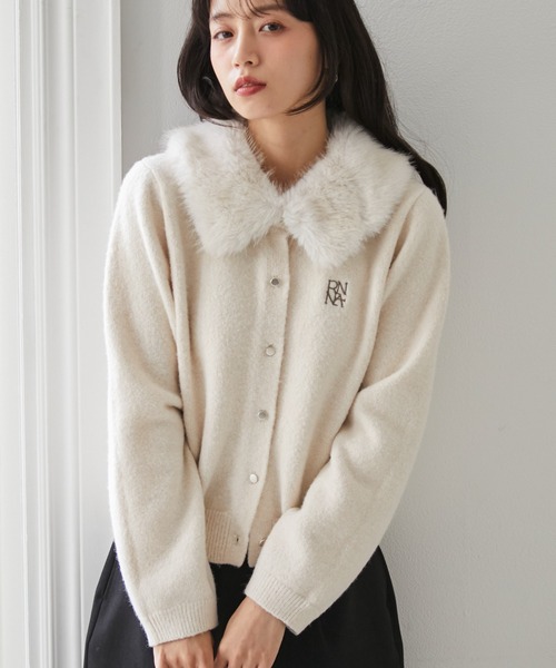 RANAN(ラナン)の「ヤクライクファー衿カーデ(カーディガン/ボレロ・レディース・アイボリー/ネイビー/ブラウン・LL/L/M)」の18枚目の写真