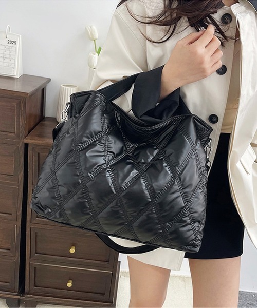 Miniministore（ミニミニストア）の「メタリックキルティング ショルダーバッグ（ショルダーバッグ・レディース・ブラック/シルバー/アイボリー・FREE）」の21枚目の写真