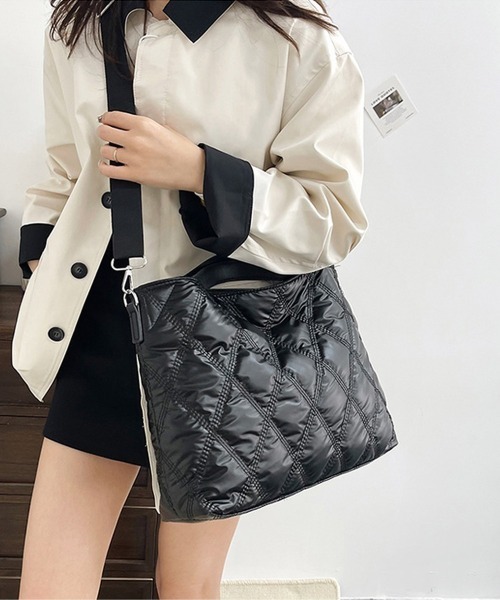 Miniministore（ミニミニストア）の「メタリックキルティング ショルダーバッグ（ショルダーバッグ・レディース・ブラック/シルバー/アイボリー・FREE）」の19枚目の写真