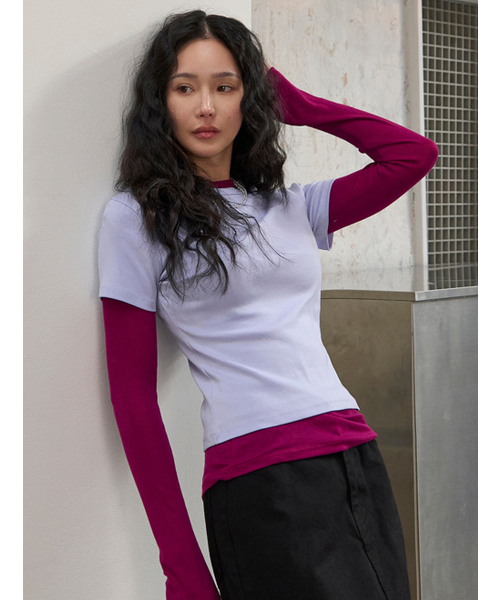 MORVE13(モルブ13)の「シグネチャーショートスリーブトップ(レッド)(Tシャツ/カットソー・レディース・アイボリー/スカイブルー/レッド/ネイビー/ブラック・SMALL/MEDIUM)」の9枚目の写真