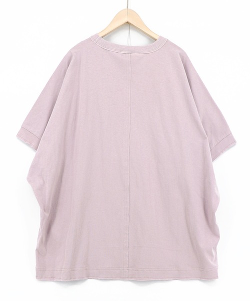 ScoLar(スカラー)の「162730:リボン付き もふもふハチワレネコ柄Tシャツ(Tシャツ/カットソー・レディース・オフホワイト/パープル/チャコールグレー・M)」の16枚目の写真