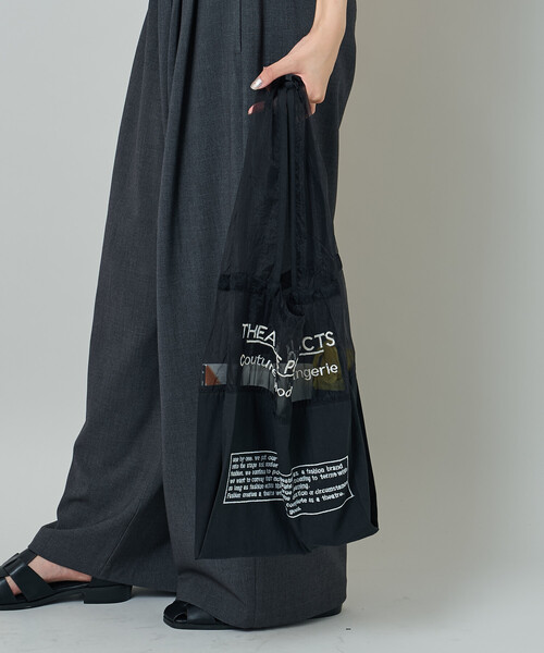 THEATRE PRODUCTS（シアタープロダクツ）の「THEATRE PRODUCTS/シアタープロダクツ エンブロイダリー マーケットバッグ（トートバッグ・レディース・ブラック/ホワイト・ONE SIZE）」の5枚目の写真