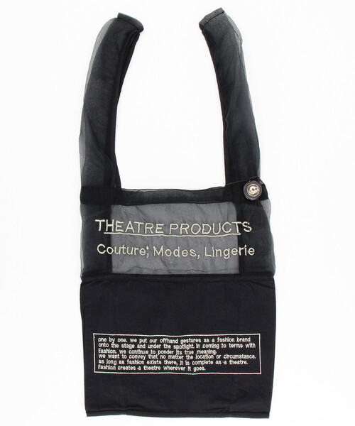 THEATRE PRODUCTS（シアタープロダクツ）の「THEATRE PRODUCTS/シアタープロダクツ エンブロイダリー マーケットバッグ（トートバッグ・レディース・ブラック/ホワイト・ONE SIZE）」の6枚目の写真