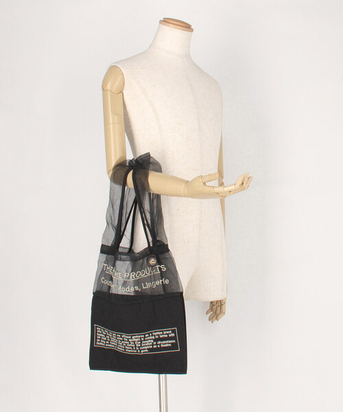 THEATRE PRODUCTS（シアタープロダクツ）の「THEATRE PRODUCTS/シアタープロダクツ エンブロイダリー マーケットバッグ（トートバッグ・レディース・ブラック/ホワイト・ONE SIZE）」の11枚目の写真