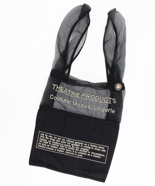 THEATRE PRODUCTS（シアタープロダクツ）の「THEATRE PRODUCTS/シアタープロダクツ エンブロイダリー マーケットバッグ（トートバッグ・レディース・ブラック/ホワイト・ONE SIZE）」の3枚目の写真